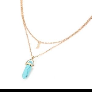 NWT Dbl Chain Stone Necklaces